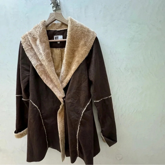 Kut From The Kloth || Bryton Faux Suede and Shearling Jacket Brown Medium - Picture 6 of 13